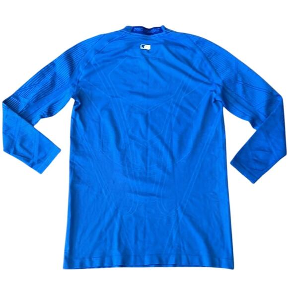 Nike Men's Blue Baseball Vapor Players Long Sleeve Combat Pro Shirt Size M - Picture 2 of 9